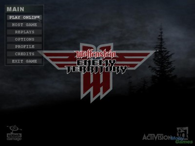 Screenshot of the W:ET main menu, taken from www.mobygames.com